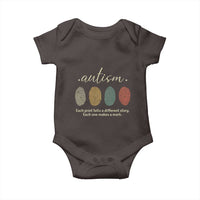 Retro Fingerprint Autism Awareness Baby Onesie Each Print Tells A Different Story