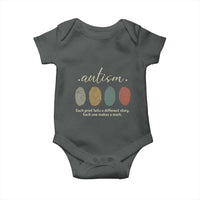 Retro Fingerprint Autism Awareness Baby Onesie Each Print Tells A Different Story