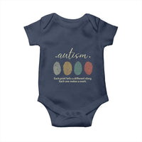 Retro Fingerprint Autism Awareness Baby Onesie Each Print Tells A Different Story