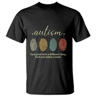 Retro Fingerprint Autism Awareness T Shirt Each Print Tells A Different Story