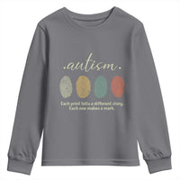 Retro Fingerprint Autism Awareness Youth Sweatshirt Each Print Tells A Different Story