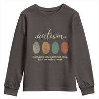 Retro Fingerprint Autism Awareness Youth Sweatshirt Each Print Tells A Different Story
