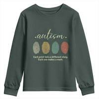 Retro Fingerprint Autism Awareness Youth Sweatshirt Each Print Tells A Different Story