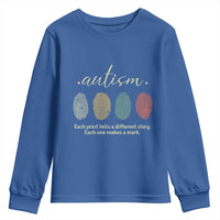 Retro Fingerprint Autism Awareness Youth Sweatshirt Each Print Tells A Different Story