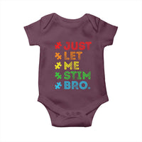 Funny Autism Awareness Acceptance Baby Onesie Just Let Me Stim Bro Retro