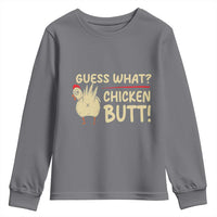 Guess What Chicken Butt Youth Sweatshirt Funny Chicken Farmer Farming - Wonder Print Shop