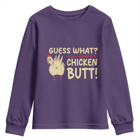Guess What Chicken Butt Youth Sweatshirt Funny Chicken Farmer Farming - Wonder Print Shop