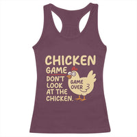 Funny Chicken Game Dont Look At The Chicken Racerback Tank Top - Wonder Print Shop