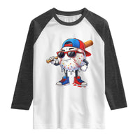 Baseball Drip Ice Cream Raglan Shirt Youth Drip Baseball Boys Kid Red White And Blue