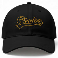 Vintage Pirates Baseball Cap Varsity Script Retro Sports Jersey Style Baseball Fans