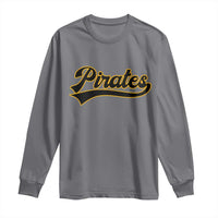Vintage Pirates Long Sleeve Shirt Varsity Script Retro Sports Jersey Style Baseball Fans