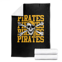 Retro Pirates Throw Blanket Vintage Retro Skull Crossbones Baseball Fans