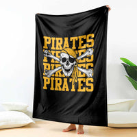 Retro Pirates Throw Blanket Vintage Retro Skull Crossbones Baseball Fans