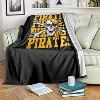 Retro Pirates Throw Blanket Vintage Retro Skull Crossbones Baseball Fans