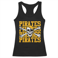 Retro Pirates Racerback Tank Top Vintage Retro Skull Crossbones Baseball Fans