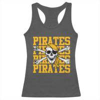 Retro Pirates Racerback Tank Top Vintage Retro Skull Crossbones Baseball Fans