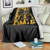 Pirates Coquette Bow Throw Blanket Retro Sports Style Pirate Skull