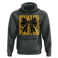 Pirates Coquette Bow Hoodie Retro Sports Style Pirate Skull