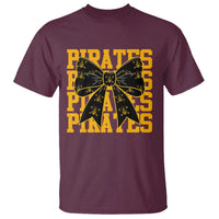 Pirates Coquette Bow T Shirt Retro Sports Style Pirate Skull