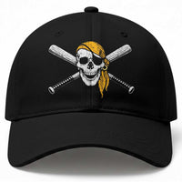 Baseball Pirate Skull Baseball Cap Retro Vintage Cross Baseball Bats