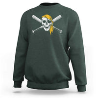 Baseball Pirate Skull Sweatshirt Retro Vintage Cross Baseball Bats