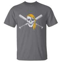 Baseball Pirate Skull T Shirt Retro Vintage Cross Baseball Bats