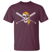 Baseball Pirate Skull T Shirt Retro Vintage Cross Baseball Bats