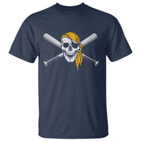 Baseball Pirate Skull T Shirt Retro Vintage Cross Baseball Bats