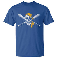 Baseball Pirate Skull T Shirt Retro Vintage Cross Baseball Bats