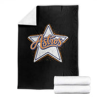 Vintage Astro Script Name Sports Style Throw Blanket Retro Baseball Fans