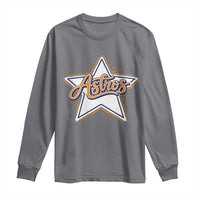 Vintage Astro Script Name Sports Style Long Sleeve Shirt Retro Baseball Fans