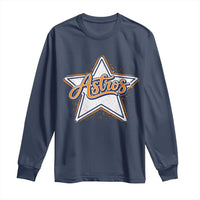 Vintage Astro Script Name Sports Style Long Sleeve Shirt Retro Baseball Fans