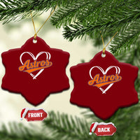 Vintage Astro Name Sports Style Ceramic Ornament Varsity Script Vintage Baseball Heart Graphic