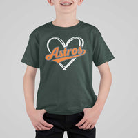 Vintage Astro Name Sports Style T Shirt For Kid Varsity Script Vintage Baseball Heart Graphic