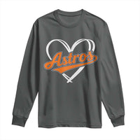 Vintage Astro Name Sports Style Long Sleeve Shirt Varsity Script Vintage Baseball Heart Graphic