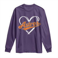 Vintage Astro Name Sports Style Long Sleeve Shirt Varsity Script Vintage Baseball Heart Graphic