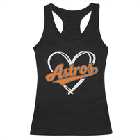 Vintage Astro Name Sports Style Racerback Tank Top Varsity Script Vintage Baseball Heart Graphic