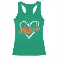 Vintage Astro Name Sports Style Racerback Tank Top Varsity Script Vintage Baseball Heart Graphic