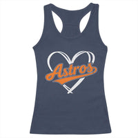 Vintage Astro Name Sports Style Racerback Tank Top Varsity Script Vintage Baseball Heart Graphic
