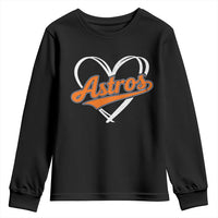 Vintage Astro Name Sports Style Youth Sweatshirt Varsity Script Vintage Baseball Heart Graphic