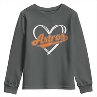 Vintage Astro Name Sports Style Youth Sweatshirt Varsity Script Vintage Baseball Heart Graphic