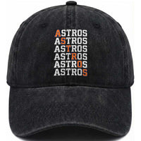 Vintage Astro Last Name Washed Cotton Baseball Cap Retro Baseball Fans Sports Style