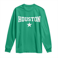 Vintage Houston Long Sleeve Shirt Retro Texas Throwback Athletic Sports Style 80s 90s