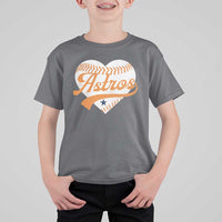 Retro Astro Script Name T Shirt For Kid Baseball Heart Vintage Sports Fans