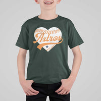 Retro Astro Script Name T Shirt For Kid Baseball Heart Vintage Sports Fans