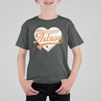 Retro Astro Script Name T Shirt For Kid Baseball Heart Vintage Sports Fans