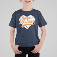 Retro Astro Script Name T Shirt For Kid Baseball Heart Vintage Sports Fans