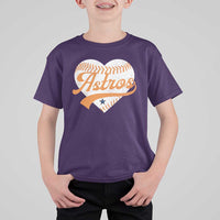 Retro Astro Script Name T Shirt For Kid Baseball Heart Vintage Sports Fans