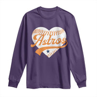 Retro Astro Script Name Long Sleeve Shirt Baseball Heart Vintage Sports Fans