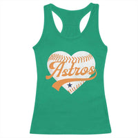 Retro Astro Script Name Racerback Tank Top Baseball Heart Vintage Sports Fans